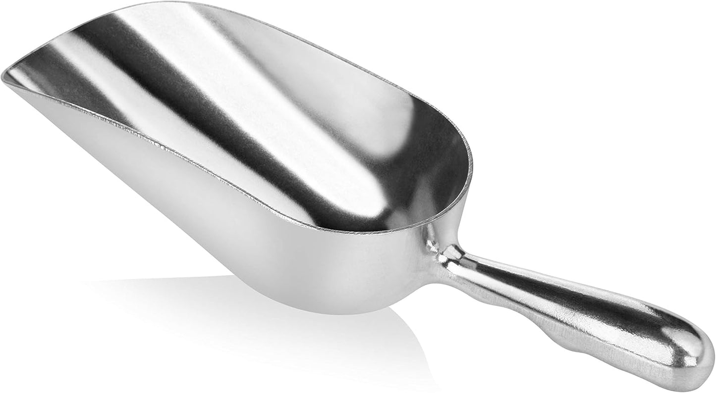 34509 One-Piece Cast Aluminum Round Bottom Bar Ice Flour Utility Scoop, 5-Ounce, Silver (Hand Wash Only)