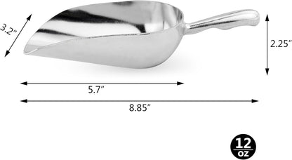 34509 One-Piece Cast Aluminum Round Bottom Bar Ice Flour Utility Scoop, 5-Ounce, Silver (Hand Wash Only)