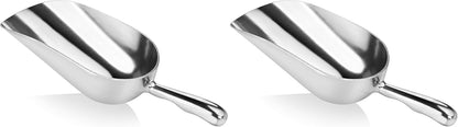 34509 One-Piece Cast Aluminum Round Bottom Bar Ice Flour Utility Scoop, 5-Ounce, Silver (Hand Wash Only)