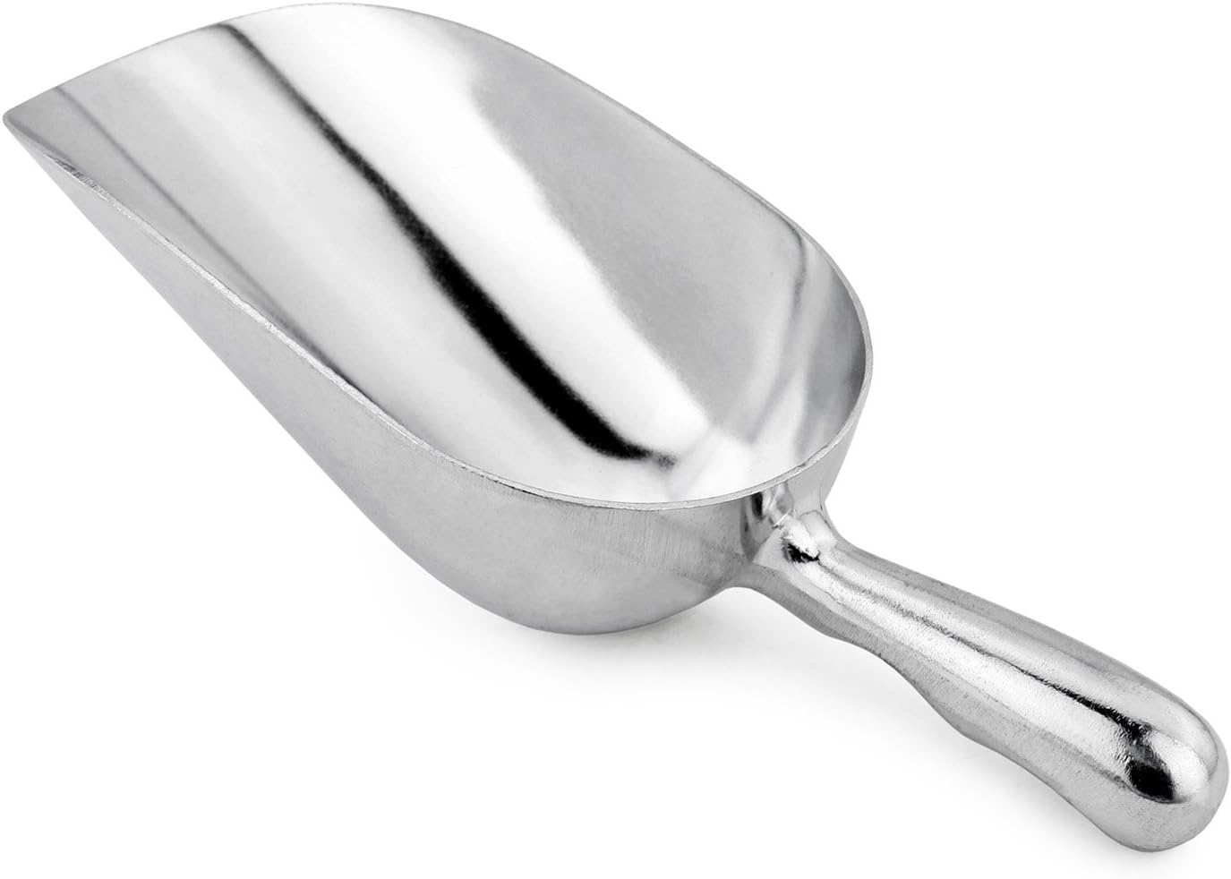 34509 One-Piece Cast Aluminum Round Bottom Bar Ice Flour Utility Scoop, 5-Ounce, Silver (Hand Wash Only)