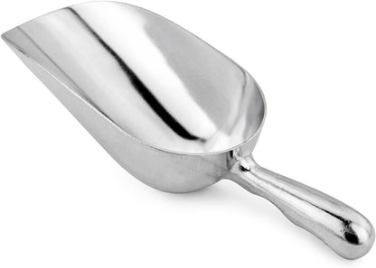 34509 One-Piece Cast Aluminum Round Bottom Bar Ice Flour Utility Scoop, 5-Ounce, Silver (Hand Wash Only)