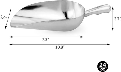 34509 One-Piece Cast Aluminum Round Bottom Bar Ice Flour Utility Scoop, 5-Ounce, Silver (Hand Wash Only)