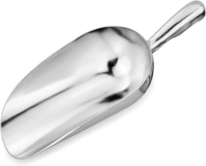 34509 One-Piece Cast Aluminum Round Bottom Bar Ice Flour Utility Scoop, 5-Ounce, Silver (Hand Wash Only)