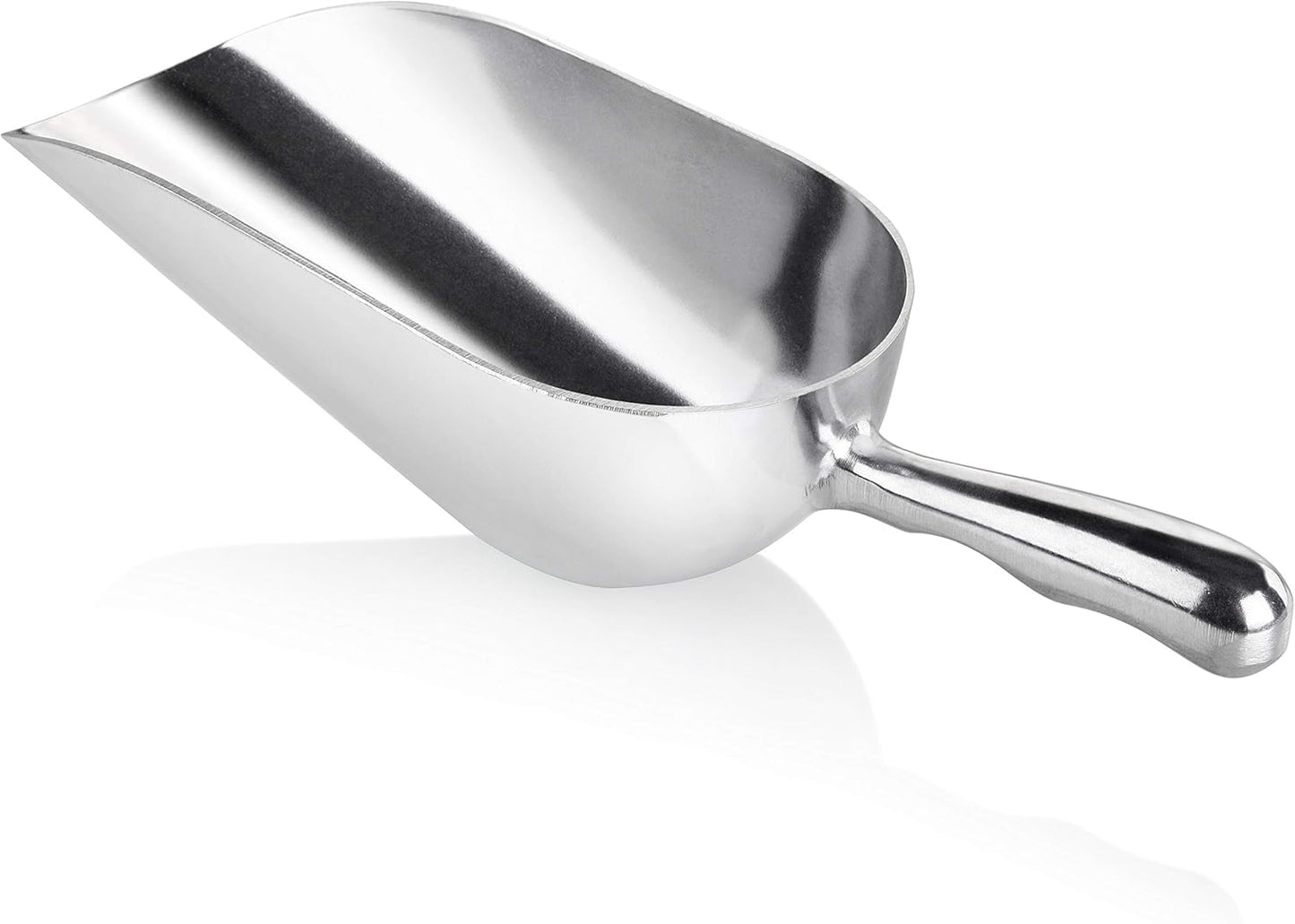 34509 One-Piece Cast Aluminum Round Bottom Bar Ice Flour Utility Scoop, 5-Ounce, Silver (Hand Wash Only)