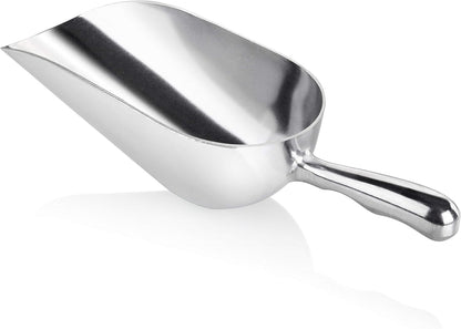 34509 One-Piece Cast Aluminum Round Bottom Bar Ice Flour Utility Scoop, 5-Ounce, Silver (Hand Wash Only)