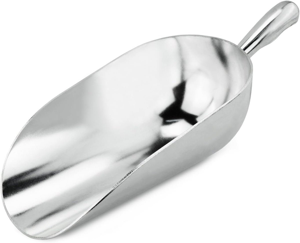 34509 One-Piece Cast Aluminum Round Bottom Bar Ice Flour Utility Scoop, 5-Ounce, Silver (Hand Wash Only)