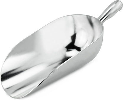 34509 One-Piece Cast Aluminum Round Bottom Bar Ice Flour Utility Scoop, 5-Ounce, Silver (Hand Wash Only)