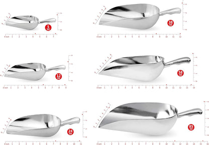 34509 One-Piece Cast Aluminum Round Bottom Bar Ice Flour Utility Scoop, 5-Ounce, Silver (Hand Wash Only)