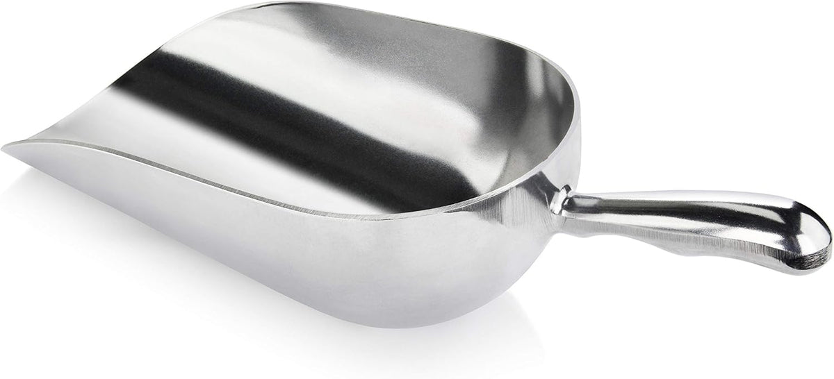 34509 One-Piece Cast Aluminum Round Bottom Bar Ice Flour Utility Scoop, 5-Ounce, Silver (Hand Wash Only)