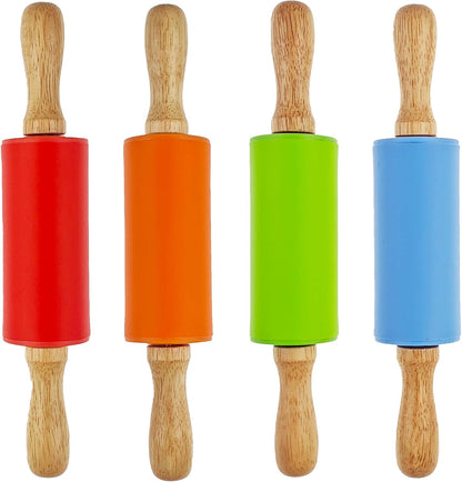 2 Pack Small Rolling Pin for Kids, Kids Rolling Pin for Home Kitchen (9 Inch)