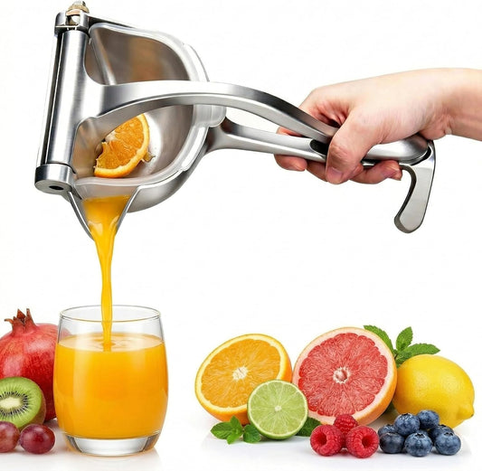 Manual Juicer Hand Press – Handheld Fruit Juicer Squeezer for Orange, Lemon, Lime & Citrus – Heavy Duty Metal Juice Squeezer with Non-Slip Base