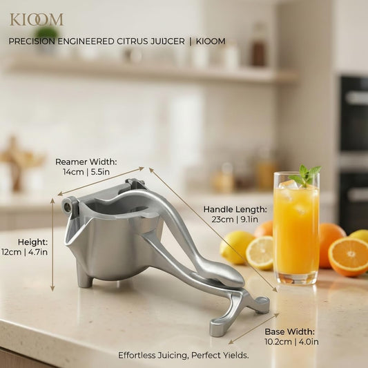 Manual Juicer Hand Press – Handheld Fruit Juicer Squeezer for Orange, Lemon, Lime & Citrus – Heavy Duty Metal Juice Squeezer with Non-Slip Base