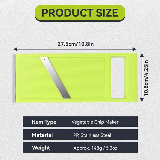 Vegetable Slicer, Handheld Slicer Stainless Steel Mandoline French Fry Cutter Manual Slicer for Kitchen Handheld Slicer for Food Vegetables French Fry Slicer and Cutter Potato Slicer for Chips