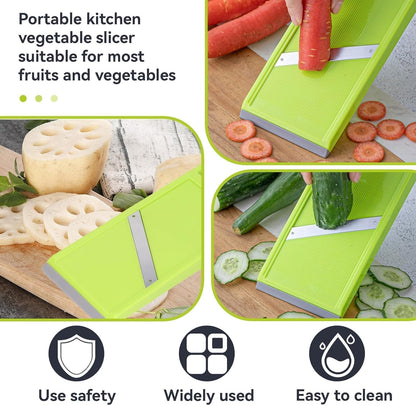 Vegetable Slicer, Handheld Slicer Stainless Steel Mandoline French Fry Cutter Manual Slicer for Kitchen Handheld Slicer for Food Vegetables French Fry Slicer and Cutter Potato Slicer for Chips