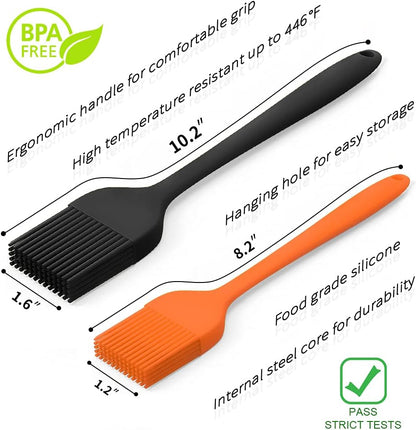 Silicone Basting Pastry Brush - Cooking Brush for Oil Sauce Butter Marinades, Food Brushes for BBQ Grill Kitchen Baking, Baster Brushes Baste Pastries Cakes Meat Desserts, Food Grade, Dishwasher Safe