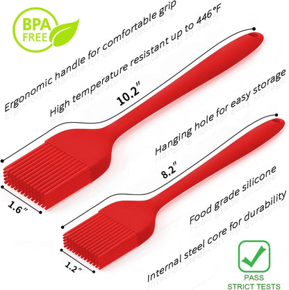 Silicone Basting Pastry Brush - Cooking Brush for Oil Sauce Butter Marinades, Food Brushes for BBQ Grill Kitchen Baking, Baster Brushes Baste Pastries Cakes Meat Desserts, Food Grade, Dishwasher Safe