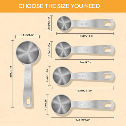 1 Teaspoon(5 mL | 5 cc | 1 Tsp | 1/3 Tablespoon) Stainless Steel Single Measuring Spoon, Easy to Use and Easy to Wash Metal Measuring Spoons Kitchen Gadgets for Cooking & Baking