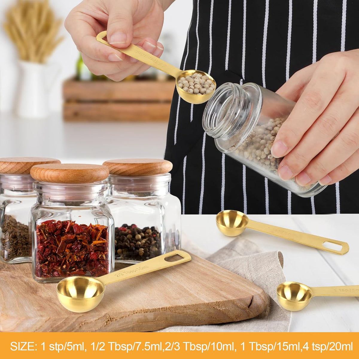 1 Teaspoon(5 mL | 5 cc | 1 Tsp | 1/3 Tablespoon) Stainless Steel Single Measuring Spoon, Easy to Use and Easy to Wash Metal Measuring Spoons Kitchen Gadgets for Cooking & Baking