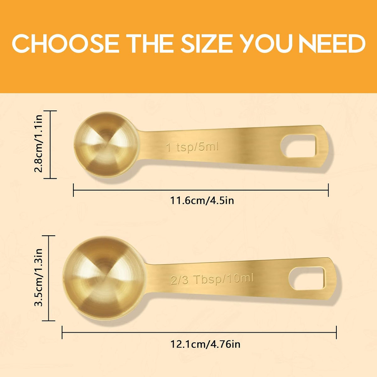 1 Teaspoon(5 mL | 5 cc | 1 Tsp | 1/3 Tablespoon) Stainless Steel Single Measuring Spoon, Easy to Use and Easy to Wash Metal Measuring Spoons Kitchen Gadgets for Cooking & Baking