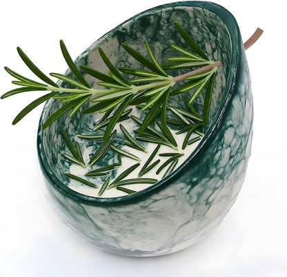 Pottery Herb Stripper Bowl Handmade Green Glazed Ceramic Kitchen Gadget with Four Sizes Holes for Rosemary Parsley Basil Kale Detach Leaves from Stem