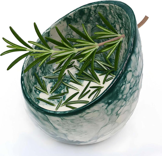 Pottery Herb Stripper Bowl Handmade Green Glazed Ceramic Kitchen Gadget with Four Sizes Holes for Rosemary Parsley Basil Kale Detach Leaves from Stem
