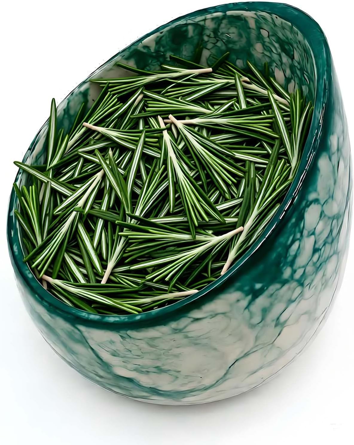 Pottery Herb Stripper Bowl Handmade Green Glazed Ceramic Kitchen Gadget with Four Sizes Holes for Rosemary Parsley Basil Kale Detach Leaves from Stem