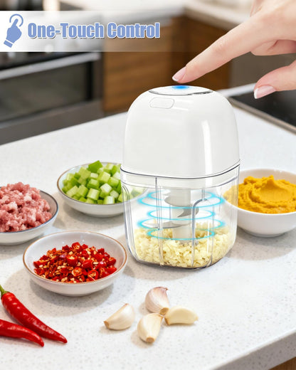 Electric Garlic Chopper, Mini Food Processor Veggie Grinder 350ML