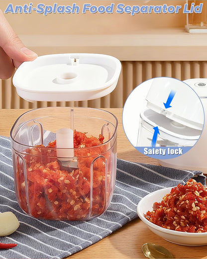 Electric Garlic Chopper, Mini Food Processor Veggie Grinder 350ML