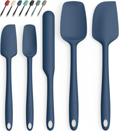 Silicone Spatula Set of 5,High Temperature Resistant, Food Grade Silicone, Dishwasher Safe, for Baking, Cooking (Pure Colorful A)