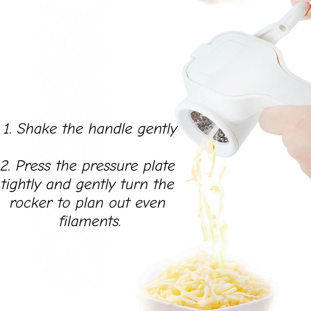 Hand-Crank Cheese Grater, Manual 304 Stainless Steel Grinder | Cheese Grinder for Cooking & Baking, Manual Cheese Shredder for Parmesan, Cheddar, Chocolate & Vegetables