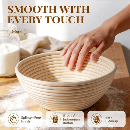 BAVIFY Sourdough Starter Kit, Banneton Bread Proofing Baskets Set