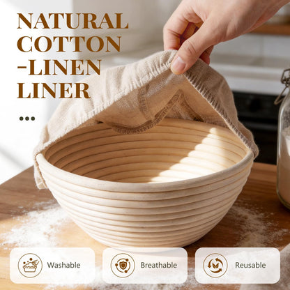 BAVIFY Sourdough Starter Kit, Banneton Bread Proofing Baskets Set