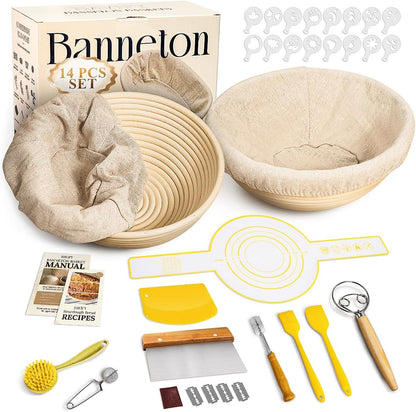 BAVIFY Sourdough Starter Kit, Banneton Bread Proofing Baskets Set