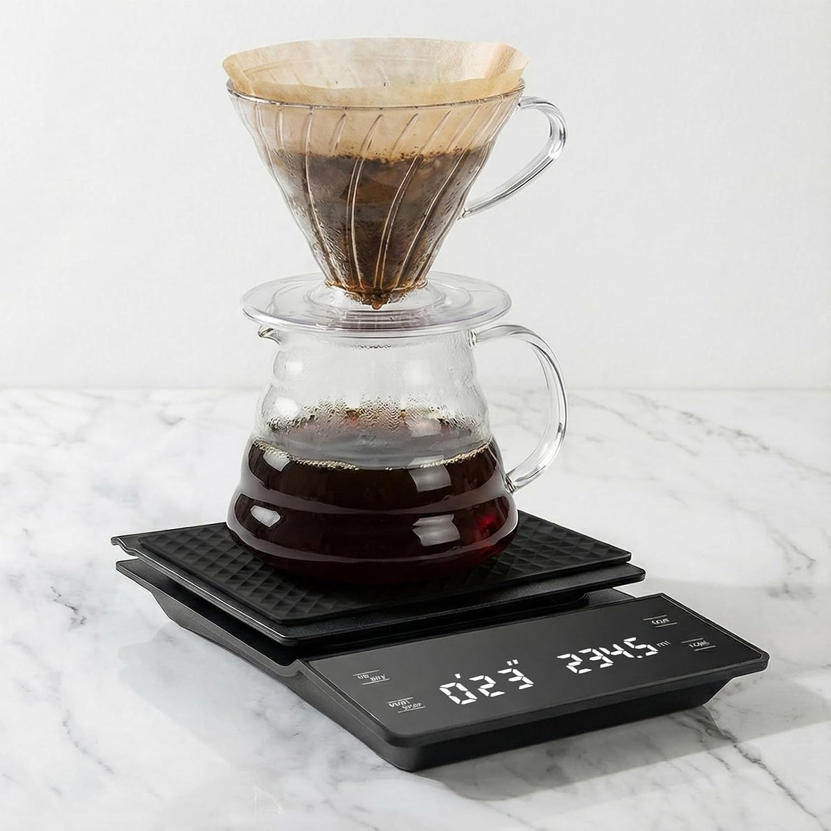 Coffee Scale with Timer, 3kg/0.1g High Precision Espresso Scale, Digital Kitchen Scale for Espresso and Pour-Over Coffee (Batteries Included)