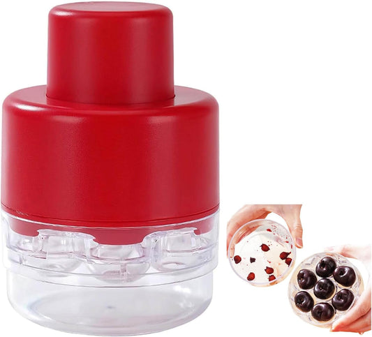 Efficient 7-Hole Cherry Pitter Tool – Quick-Release Seed Remover for Bakey, Time & Space-Saving Design (Red)