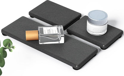 Quick Dry Sink Caddy Kitchen Sink Organizer, Water Absorbing Stone Tray for Sink, Stone Drying Tray, Diatomite Faucet Mat & Protector, Dispenser Sponge Holder, Stone Soap Tray for Bathroom Counter