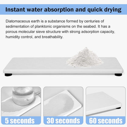 Quick Dry Sink Caddy Kitchen Sink Organizer, Water Absorbing Stone Tray for Sink, Stone Drying Tray, Diatomite Faucet Mat & Protector, Dispenser Sponge Holder, Stone Soap Tray for Bathroom Counter