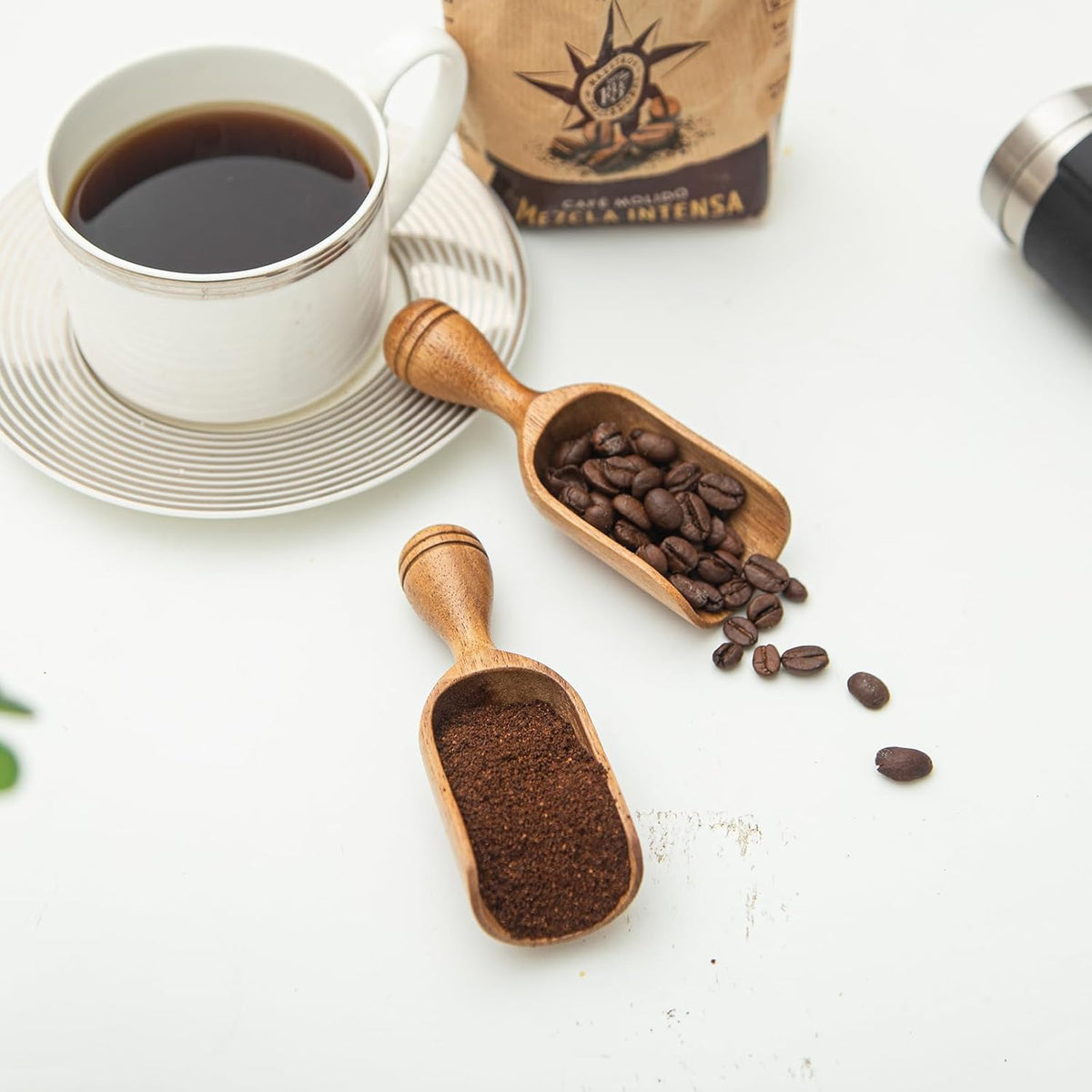 Wooden Scoops for Canisters Wooden Scoop for Jars Acacia 4.5″ Mini Scoop for Ground Coffee bath Scooper salt Laundry Scoop Measuring Spoon Shovel -Multipurpose