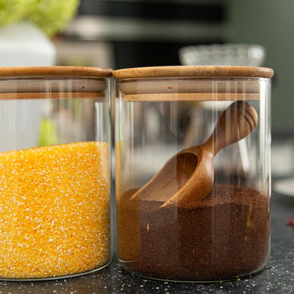 Wooden Scoops for Canisters Wooden Scoop for Jars Acacia 4.5″ Mini Scoop for Ground Coffee bath Scooper salt Laundry Scoop Measuring Spoon Shovel -Multipurpose