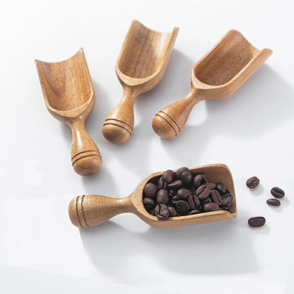 Wooden Scoops for Canisters Wooden Scoop for Jars Acacia 4.5″ Mini Scoop for Ground Coffee bath Scooper salt Laundry Scoop Measuring Spoon Shovel -Multipurpose