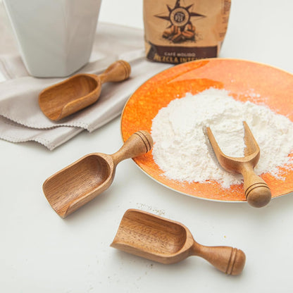 Wooden Scoops for Canisters Wooden Scoop for Jars Acacia 4.5″ Mini Scoop for Ground Coffee bath Scooper salt Laundry Scoop Measuring Spoon Shovel -Multipurpose
