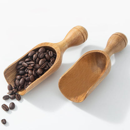 Wooden Scoops for Canisters Wooden Scoop for Jars Acacia 4.5″ Mini Scoop for Ground Coffee bath Scooper salt Laundry Scoop Measuring Spoon Shovel -Multipurpose