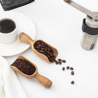 Wooden Scoops for Canisters Wooden Scoop for Jars Acacia 4.5″ Mini Scoop for Ground Coffee bath Scooper salt Laundry Scoop Measuring Spoon Shovel -Multipurpose