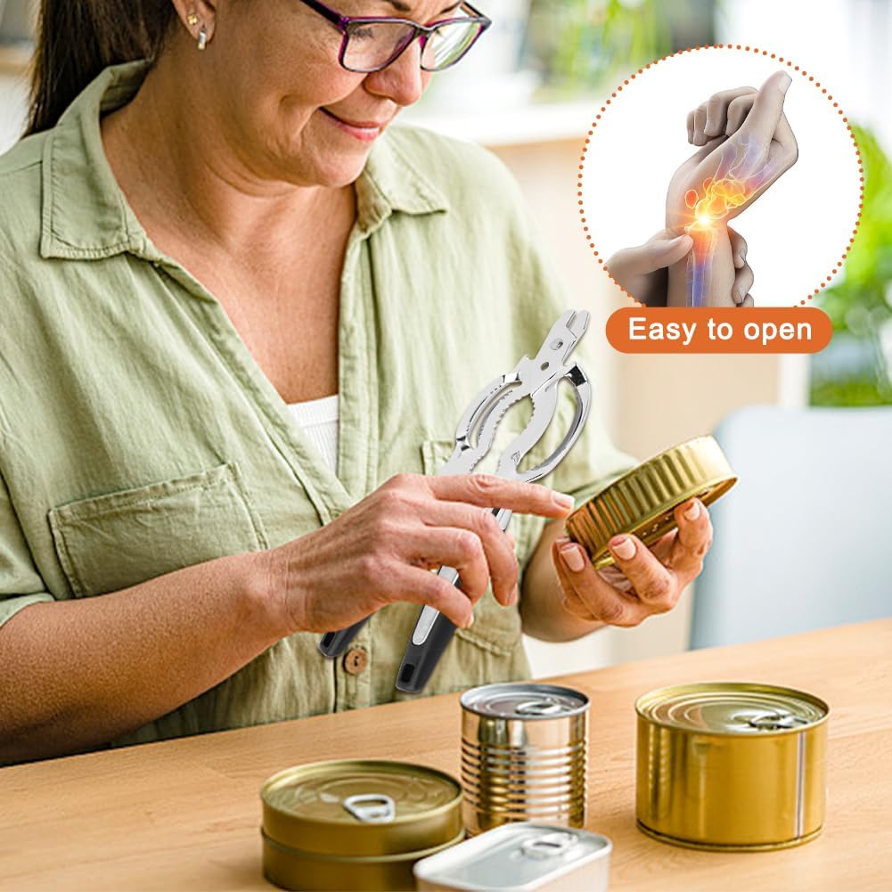 Jar Opener, Adjustable Stainless Steel Jar Lid Opener Tool