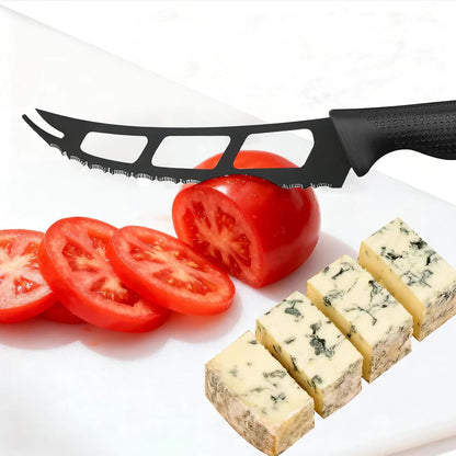 Cheese Knife, Tomato Knife, Cheese Slicer and Cutter for Block, Carving Cheese for Charcuterie Boards, Cheeseboard Handheld Slicer, 5.7" Soft & Semi Hard Cheese Knives ,Cutting for Fruits & Veggies