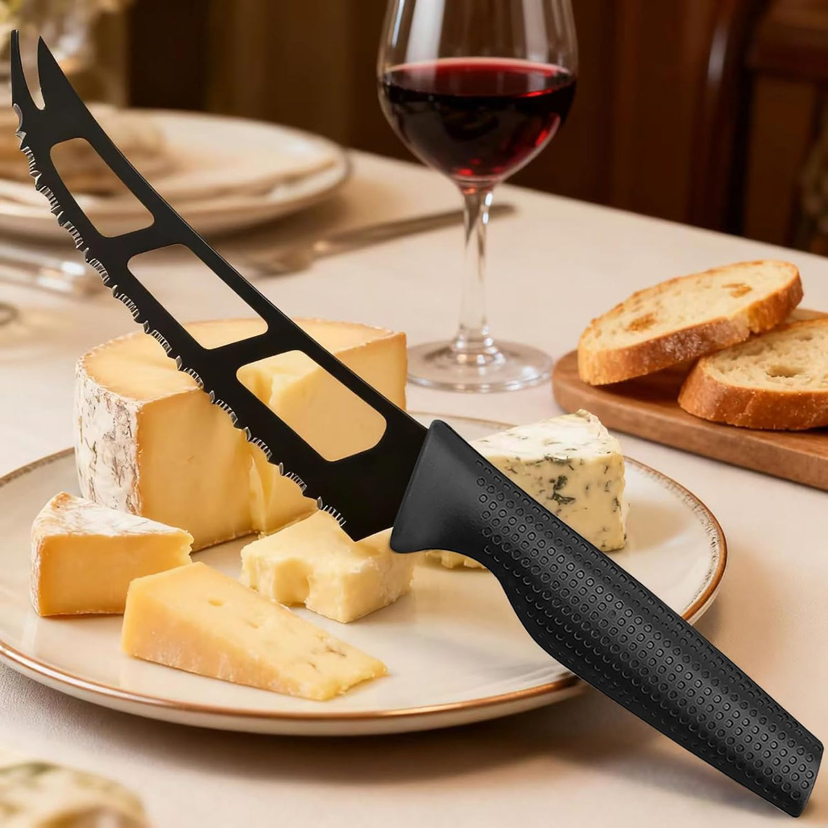Cheese Knife, Tomato Knife, Cheese Slicer and Cutter for Block, Carving Cheese for Charcuterie Boards, Cheeseboard Handheld Slicer, 5.7" Soft & Semi Hard Cheese Knives ,Cutting for Fruits & Veggies