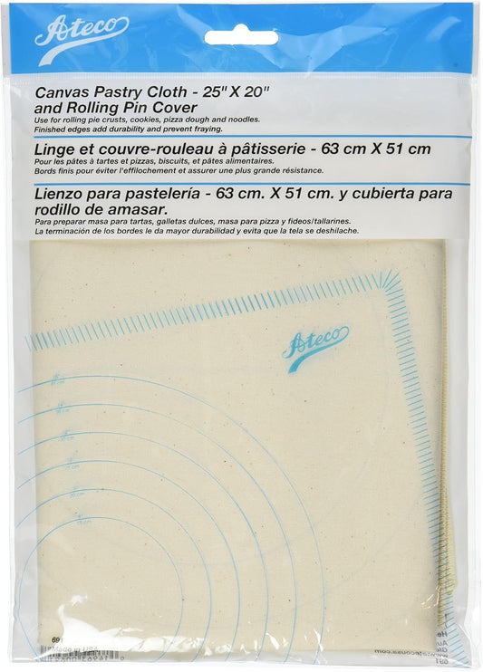Canvas Pastry Cloth and Rolling Pin Cover, 25" x 20", Off-White