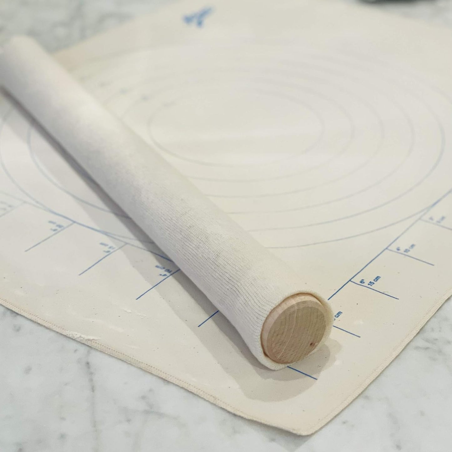 Canvas Pastry Cloth and Rolling Pin Cover, 25" x 20", Off-White