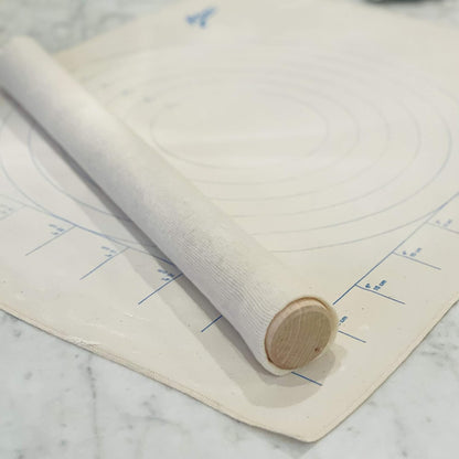 Canvas Pastry Cloth and Rolling Pin Cover, 25" x 20", Off-White