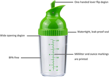 Salad Dressing Shaker Container, Pour Spout, LeakprooF, Dishwasher Safe, Homemade Oil and Vinegar Salad Dressing Bottle Mixer Dispenser (Green)